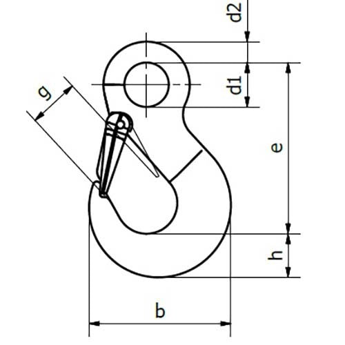 Beaver Grade 80 Eye Sling Hook w/ Safety Latch (1 tonne to 31.5 tonne)