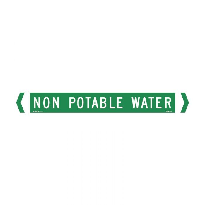 Brady Pipe Marker Water (White On Jade Green)