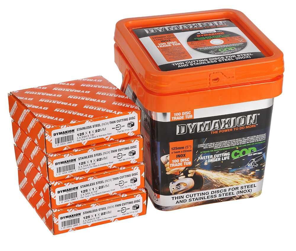 Dymaxion 125mm Stainless Steel (INOX) Thin Cutting Disc, 100 Pieces