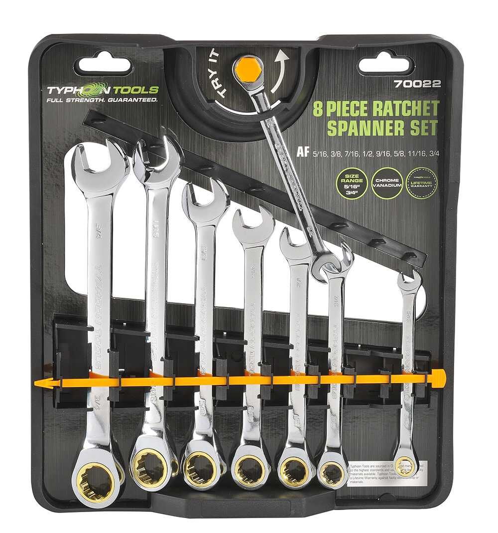 Typhoon Tools AF Imperial Ratchet Spanner Set - 70022