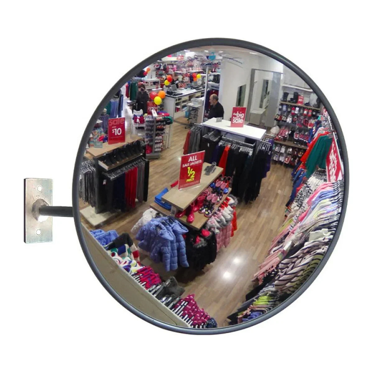 DuraVision 450mm General Purpose Indoor Convex Safety Mirror, Acrylic, Multi-Angle J-Bracket