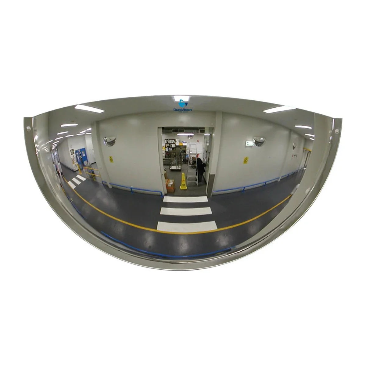 DuraVision 900mm Acrylic Half Dome 180 Degree Convex Mirror, Indoor T-Intersection