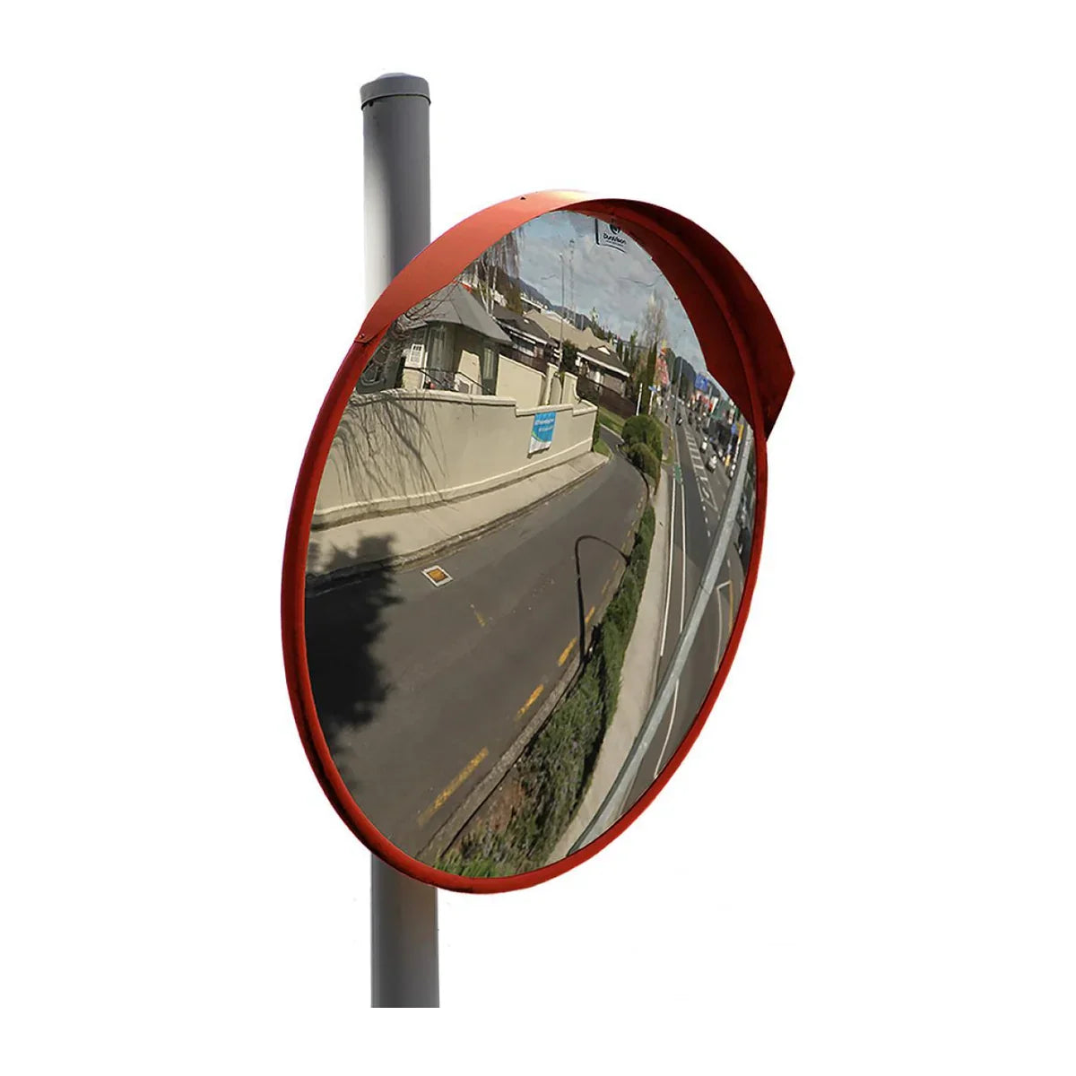 DuraVision 800mm DeLuxe Acrylic Traffic Safety Convex Mirror, 75mm Pole Clamp Bracket