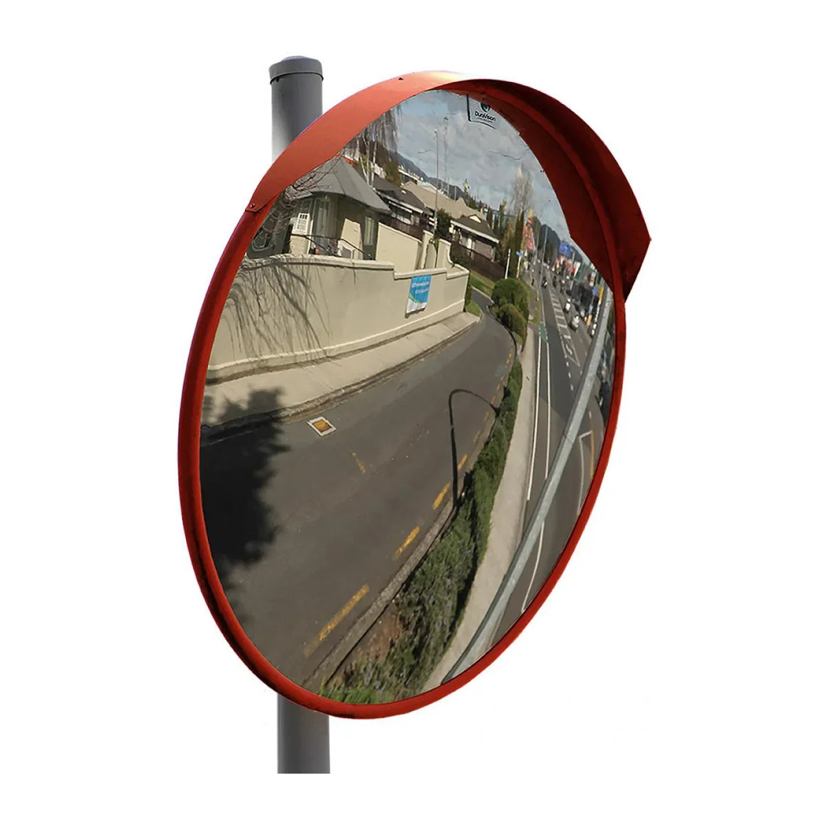 DuraVision 1000mm DeLuxe Acrylic Traffic Safety Convex Mirror, 75mm Pole Clamp Bracket