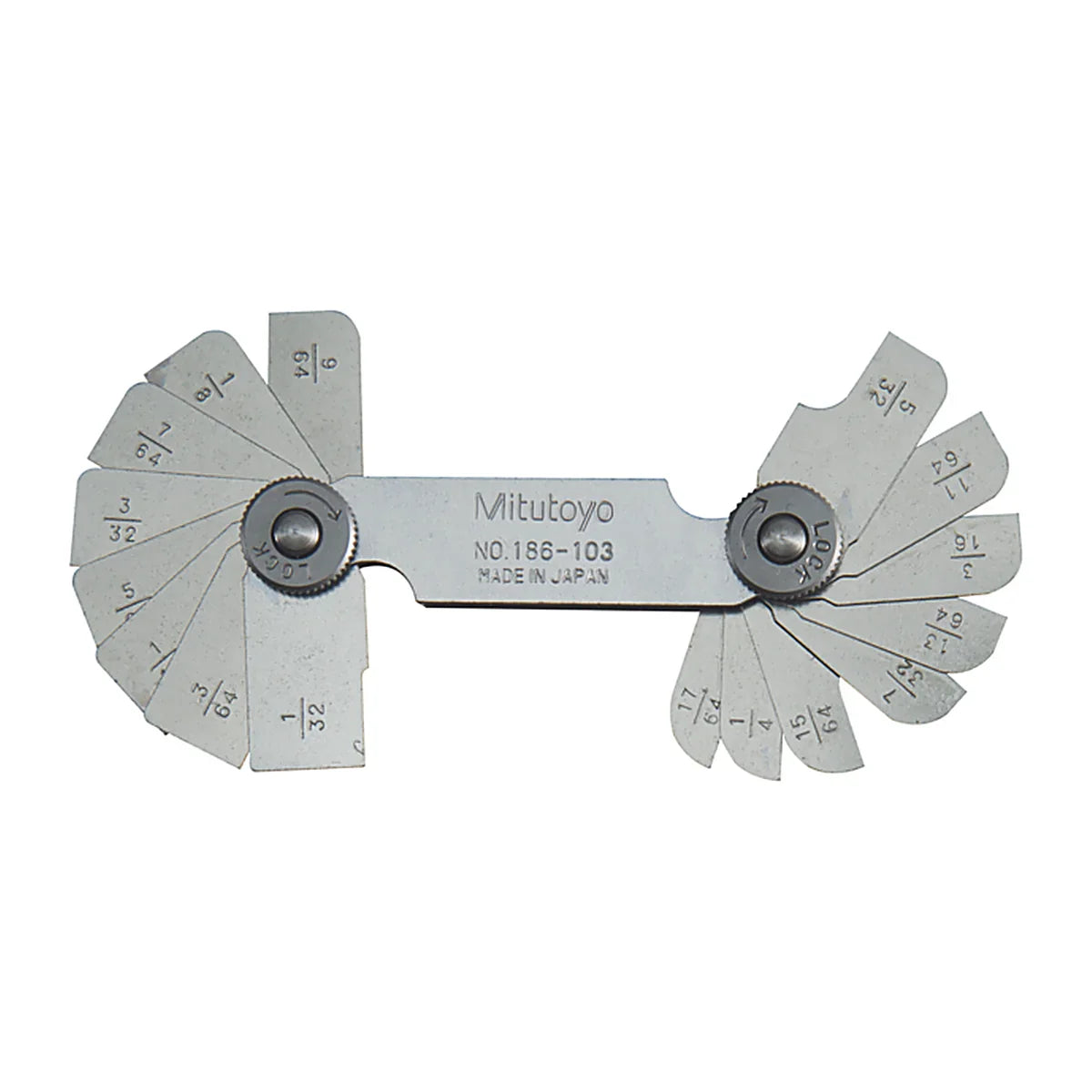 Mitutoyo Radius Gauge Imperial Set, Series 186, model 186-103
