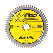 Austsaw Aluminium Triple Chip Circular Saw Blade, yellow Extreme Aluminium label marked 160mm 60T