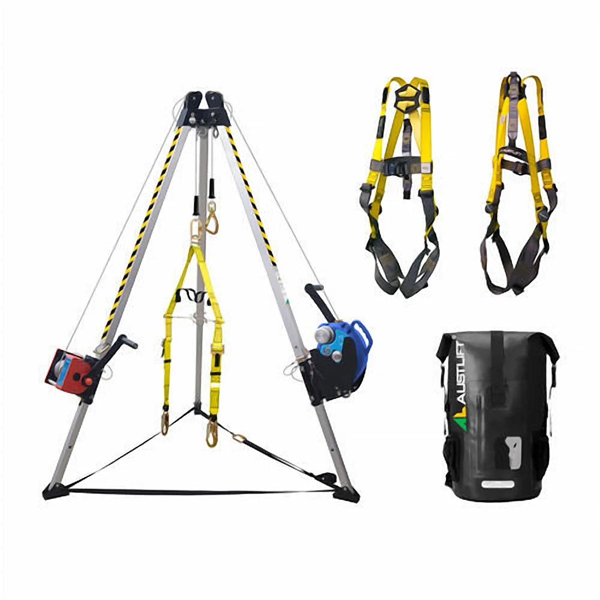 Austlift confined space kit, premium, 10ft double-pulley tripod