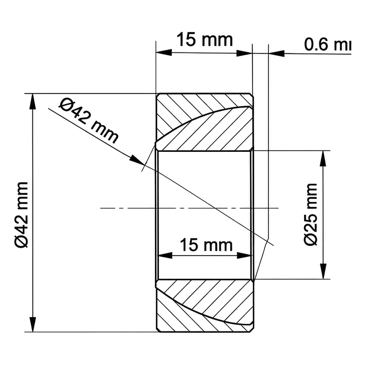 BECO Angular Contact Spherical Plain Bearing, Open - AIMS Industrial Supplies_2
