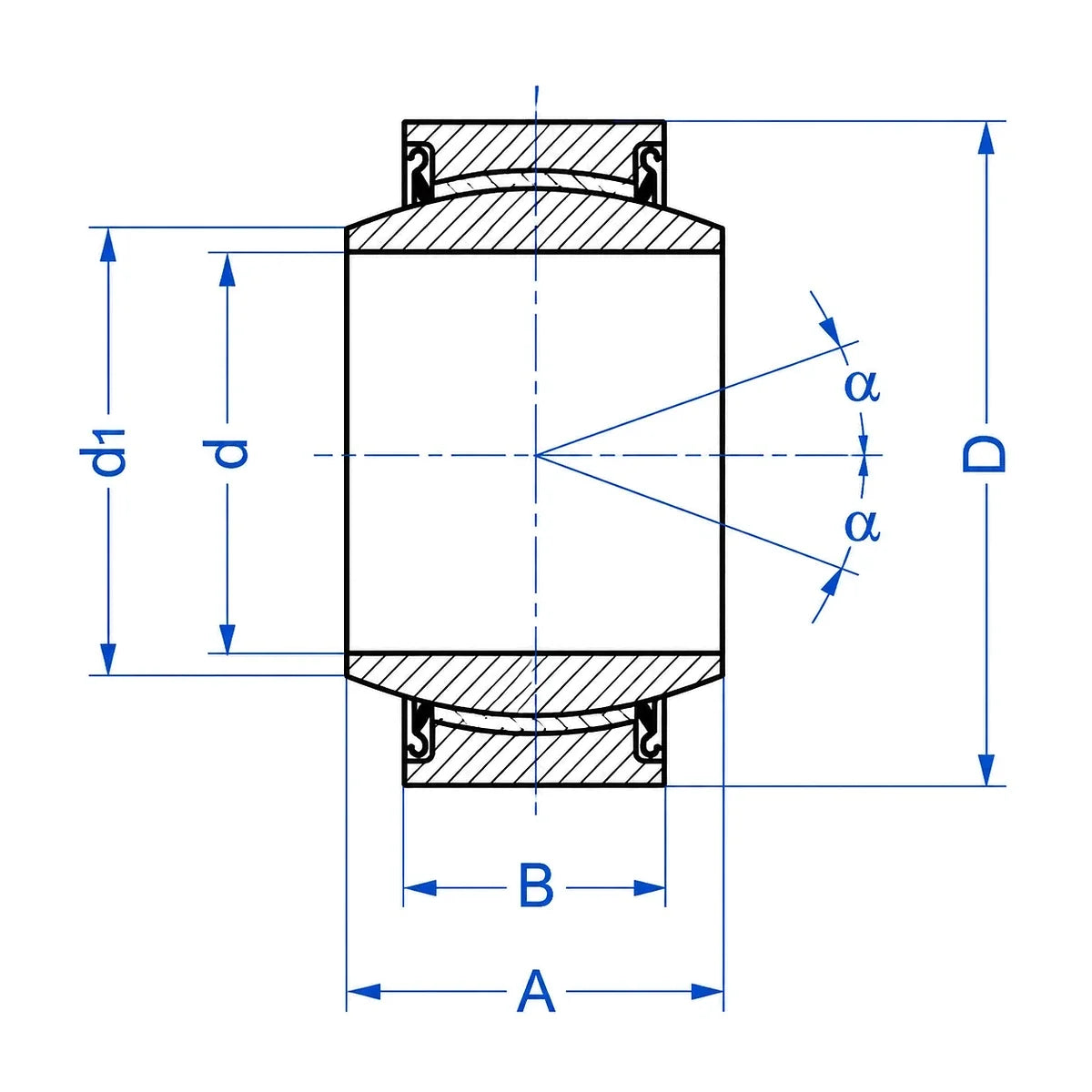 BECO Heavy Series PTFE Lined Spherical Plain Bearing, Sealed - AIMS Industrial Supplies_2
