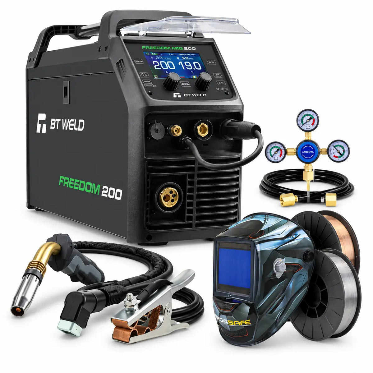 BT Weld Freedom 200 PFC Multi-Process Welder 240V Bundle