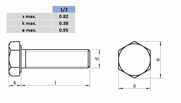 BSW Hex Set Bolt (Full Thread) - 316 Stainless Steel