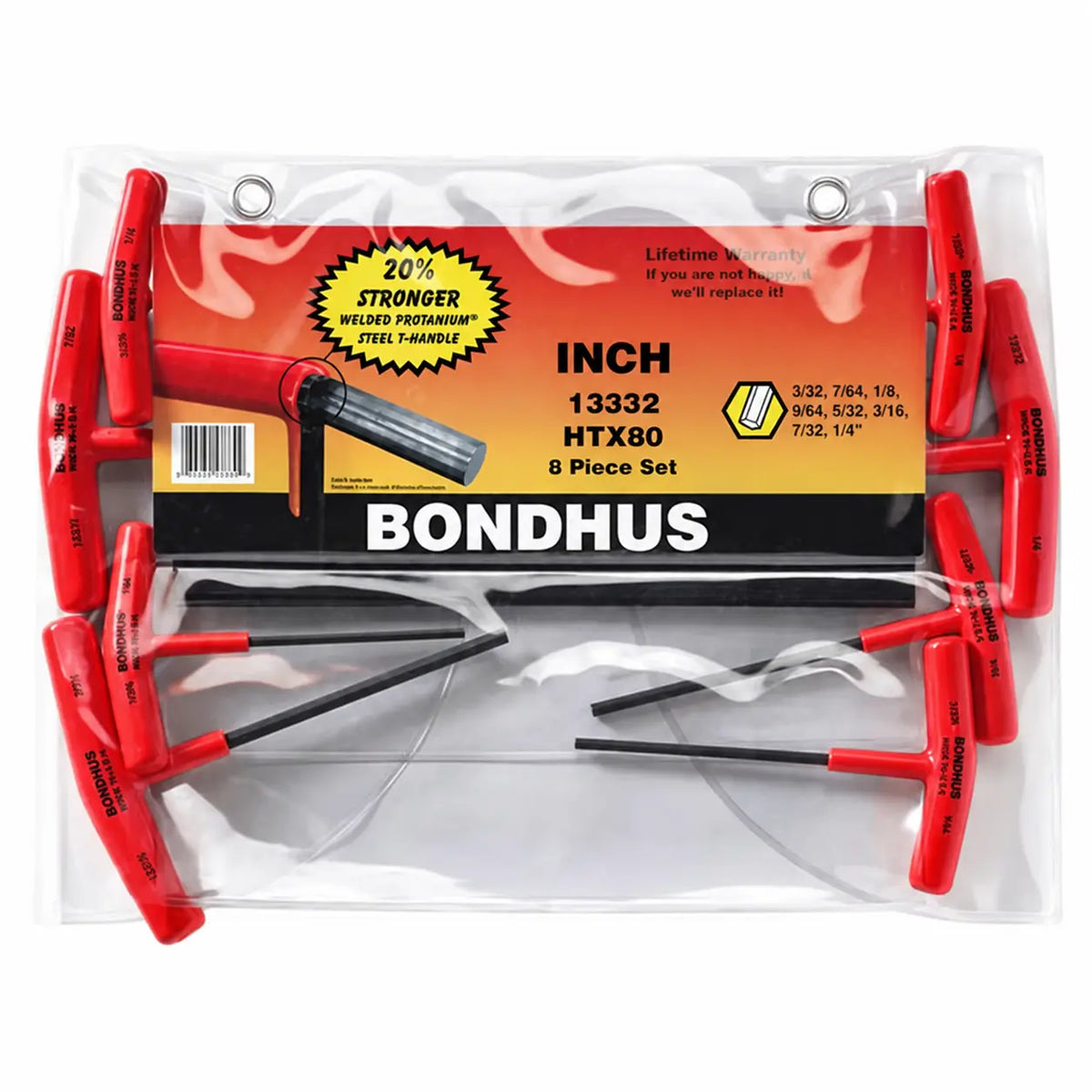 Bondhus BD13387 Hex End T-Handle Metric (2 - 10mm) 8 Pieces - AIMS Industrial Supplies