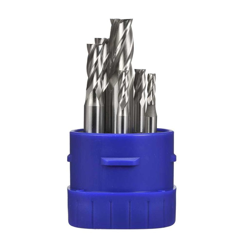 Bordo 6070-S1 Short Flatted HSS Cobalt Endmill Set 4 - 12mm , 6 Pieces