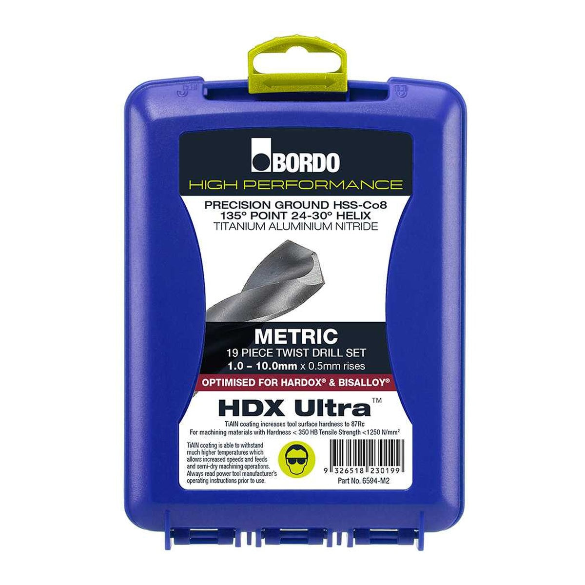 Bordo HDX Ultra Twist Drill Set 1 - 10  x 0.5mm, 19 pcs - 6594-M2