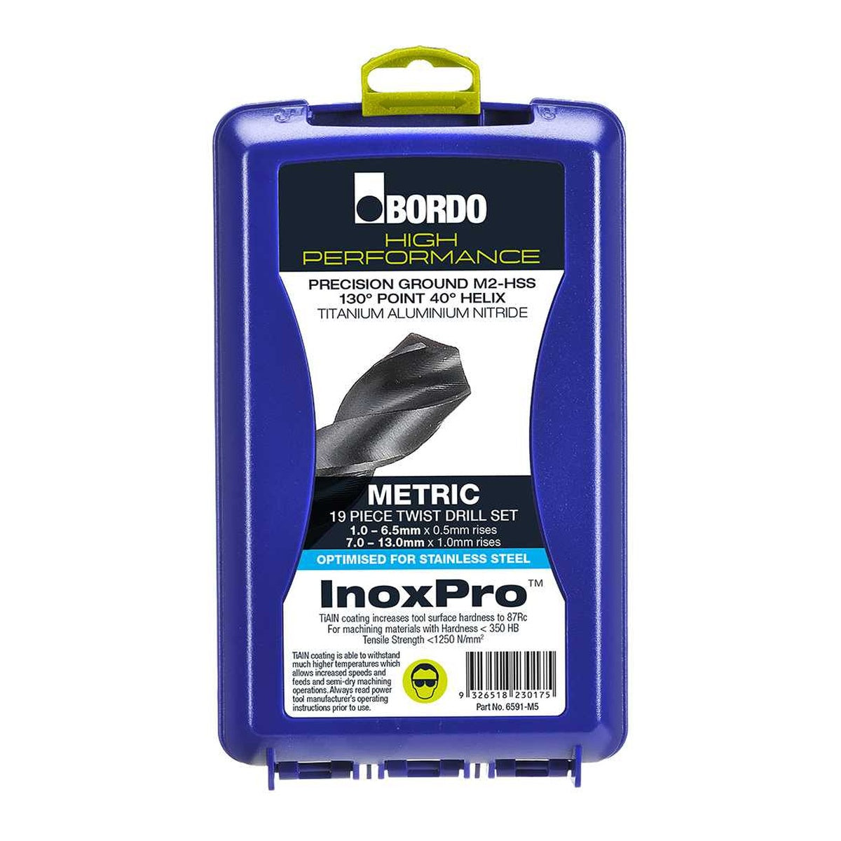 Bordo InoxPro Twist Drill Set 1 - 6.5 x 0.5, 7 - 13  x 1.0mm, 19 pcs - 6591-M5
