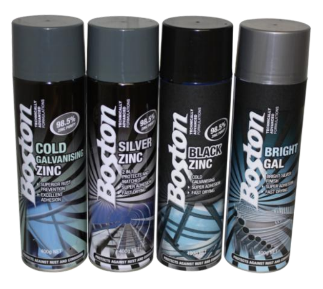 Boston Protect Cold Galvanising, Zinc Rich Aerosol Paint 400g