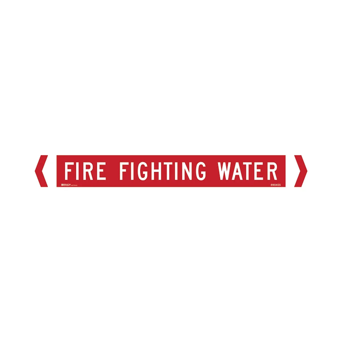 Brady Pipe Marker Fire Protection (White On Red) - Fire Fighting Water - AIMS Industrial Supplies