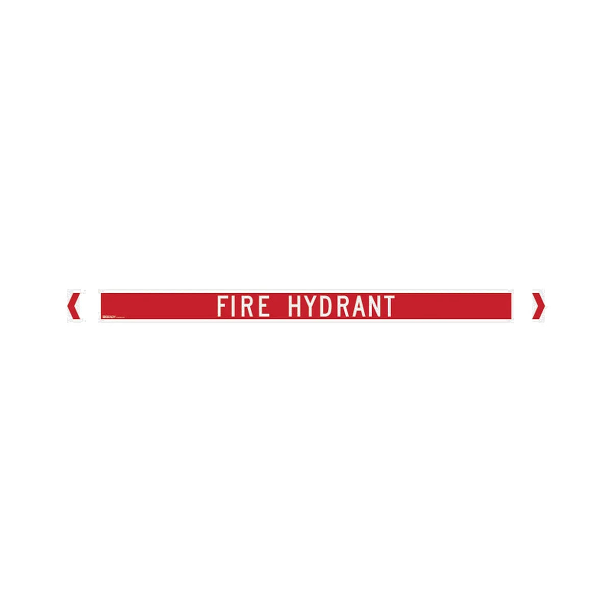 Brady Pipe Marker Fire Protection (White On Red) - Fire Hydrant - AIMS Industrial Supplies