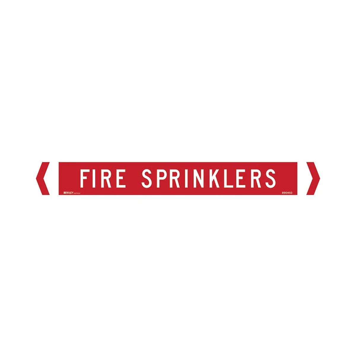 Brady Pipe Marker Fire Protection (White On Red) - Fire Sprinklers - AIMS Industrial Supplies