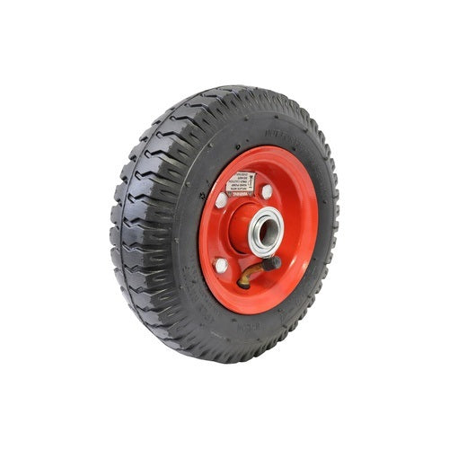Pneumatic Wheel - Red Steel Centre, Ball Bearing