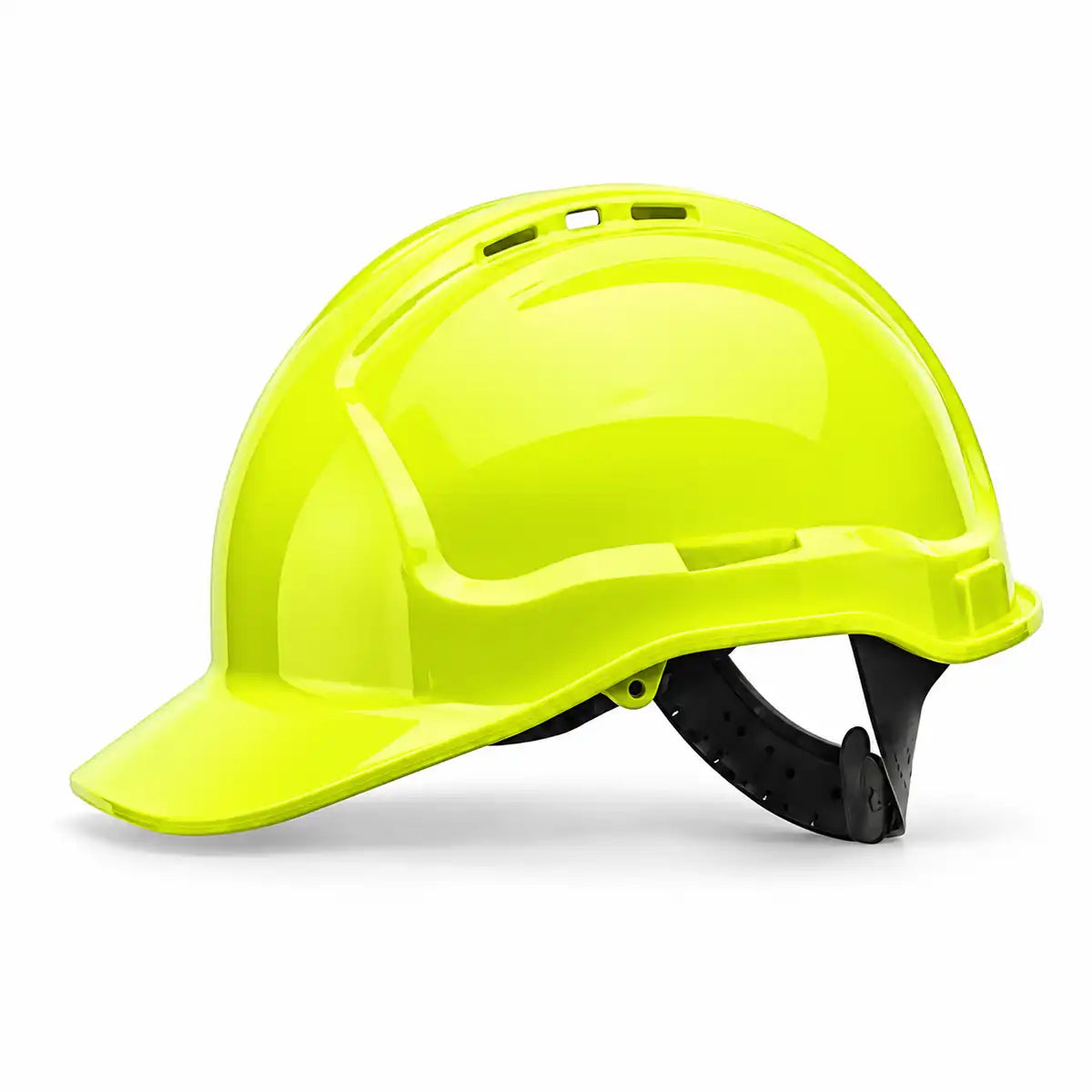 Frontier Tuffgard Vented Hard Hat Fluoro Yellow Pinlock Harness