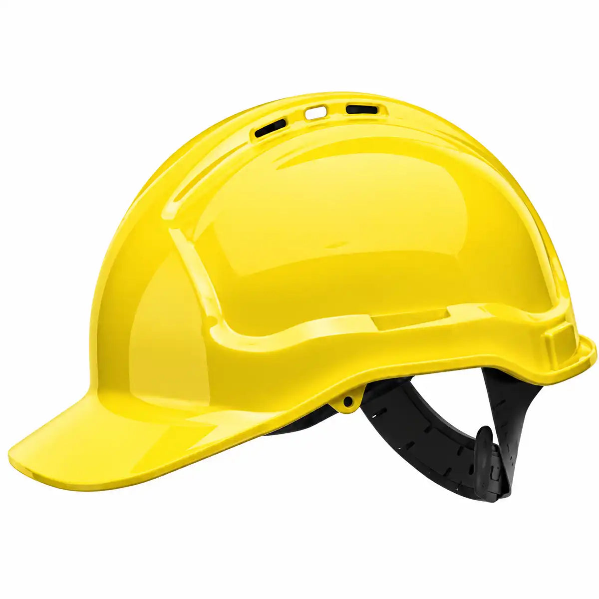 Frontier Tuffgard Vented Hard Hat Yellow Pinlock Harness