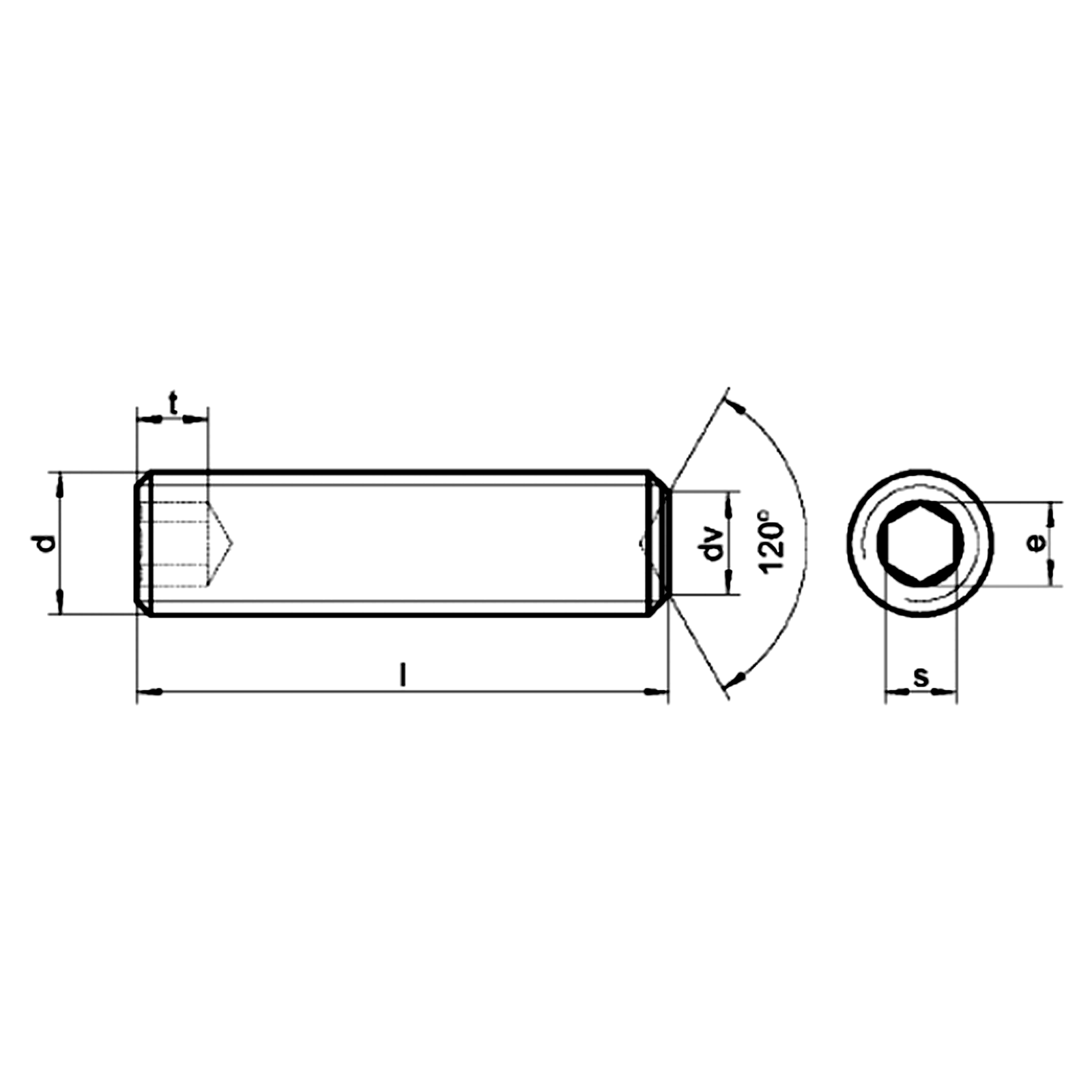 Hex Socket Set Screw A2 (304)