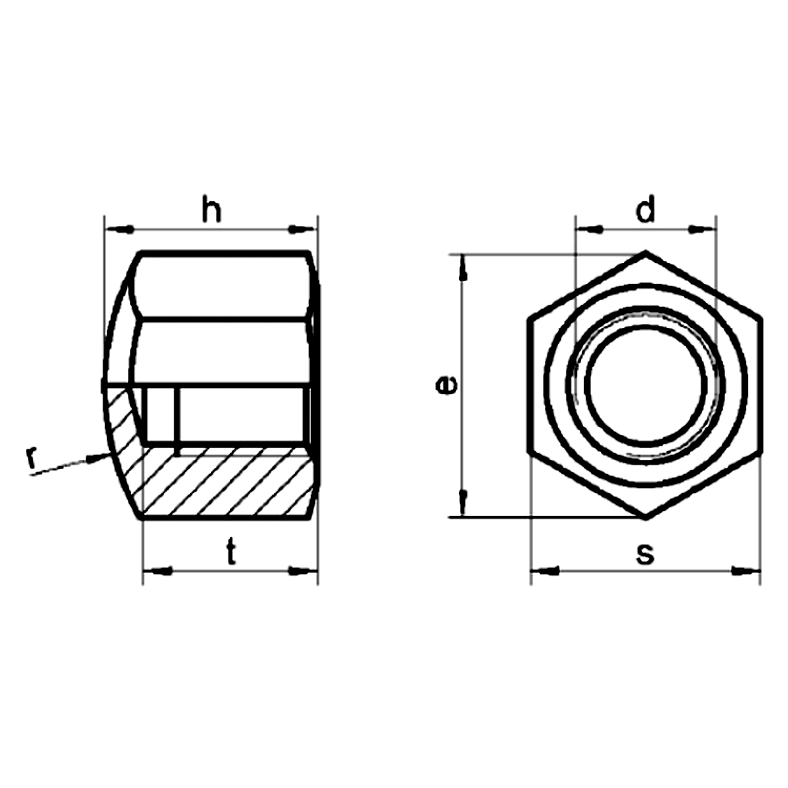 Hex Cap Nut A2 (304)