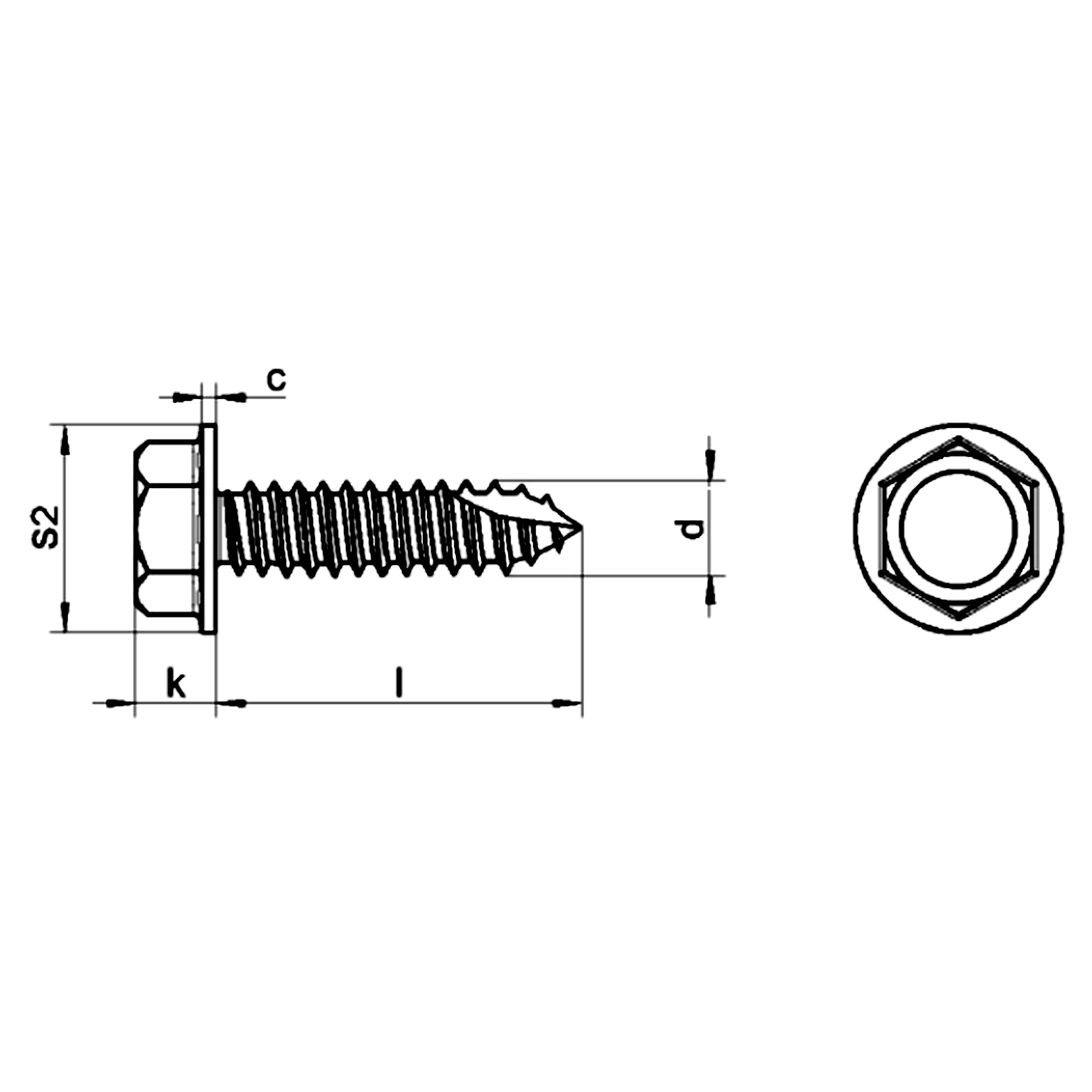 Hex Flange Screw T17 A4 (316)