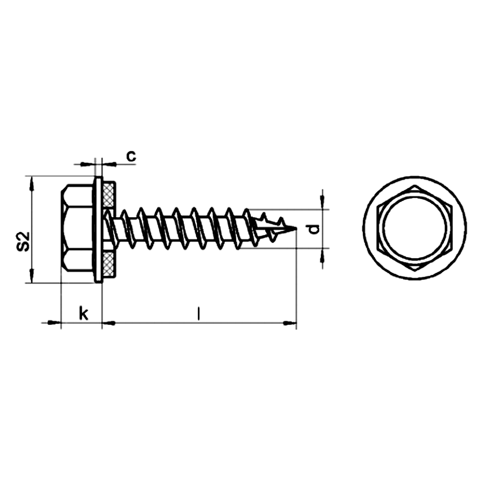 Hex Flange Screw W/Neo T17 A4 (316)
