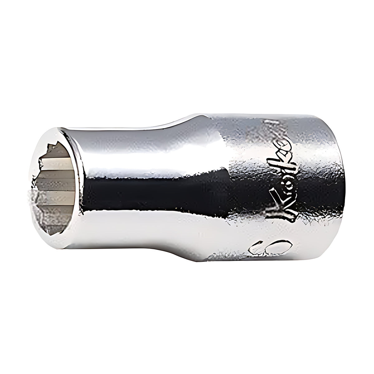 Ko-Ken 2405A 12-point socket in polished chrome with a stepped body, Ko-ken logo near the drive end