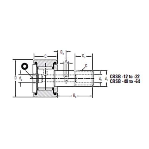 Cam Follower Full Complement 2RS Cylindrical Outer Ring