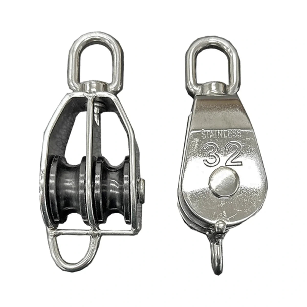 Mame Block with Eye End A2 (304) Nylon Sheave Double 32mm - A0212817 - AIMS Industrial Supplies