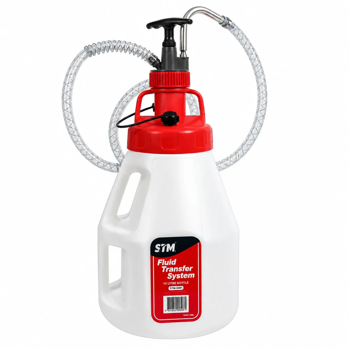 STM 10L Oil Container With Red Lid and FTS Pump - FTS-10LRKITB