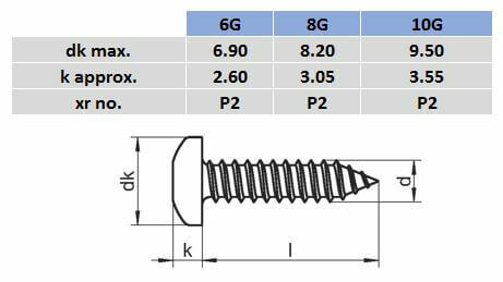 Imperial Square Pan Head Self Tapping Screw  - 304 Stainless Steel