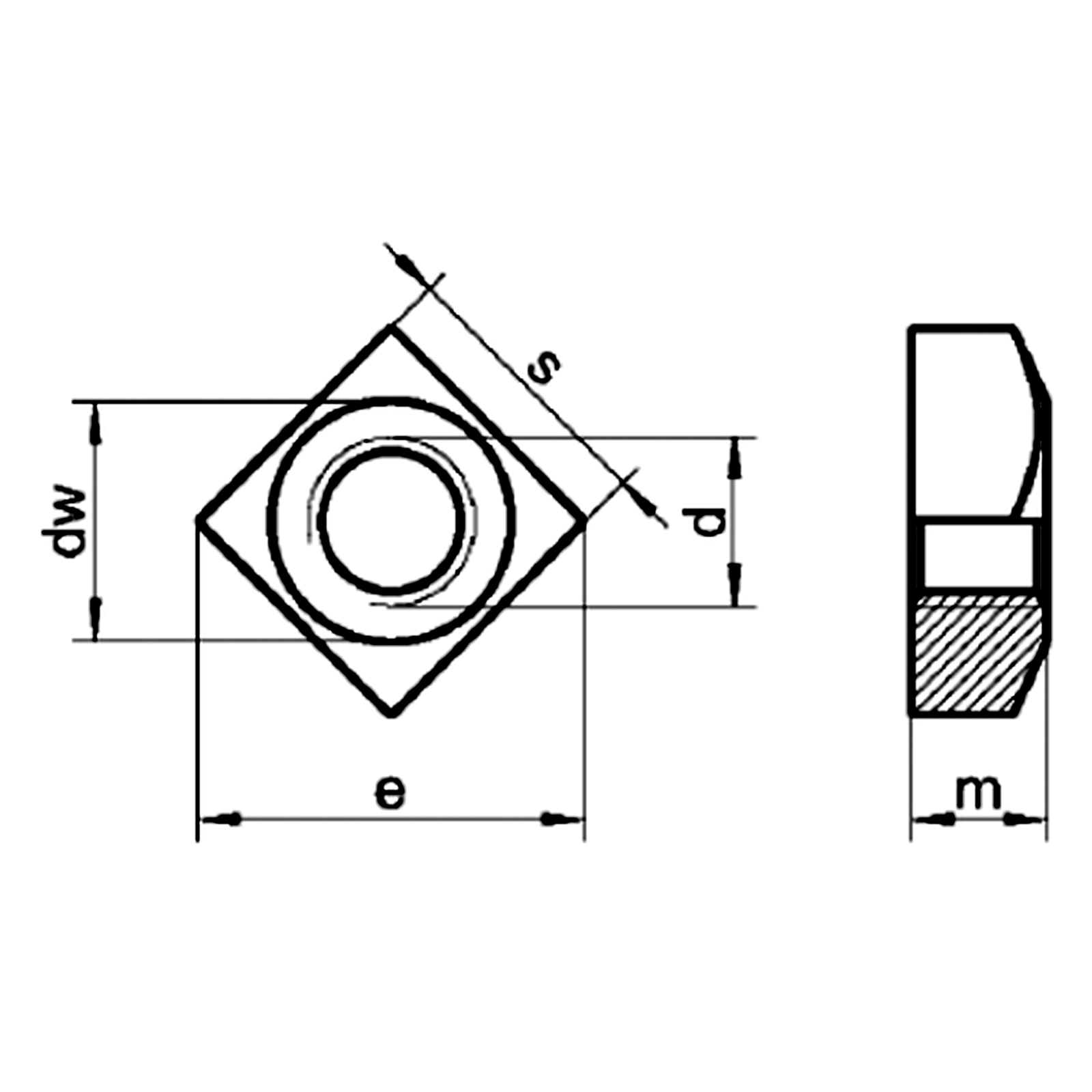 Square Nut A4 (316)