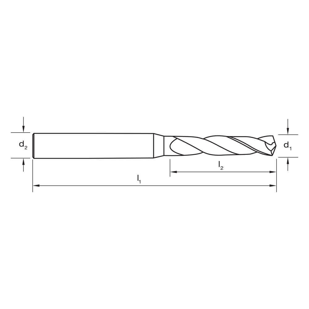 Sutton D323 Carbide Drill Bit - 3xD - R30 N - VHM - AlCrN