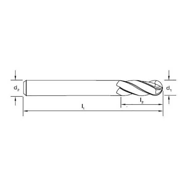 Sutton-E5580300-3-x-60mm-4-Flute-Ball-Nose-Endmill-Carbide-AlCrN