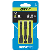 Sutton Supabit Magnetic Nutsetter 1/4" x 65mm - S1570665, 3 Pieces