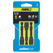 Sutton Supabit Magnetic Nutsetter 5/16" x 65mm - S1570865, 3 Pieces