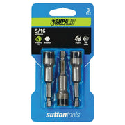 Sutton Supabit Pressure Fit Nutsetter 5/16" x 65mm - S1590865, 3 Pieces