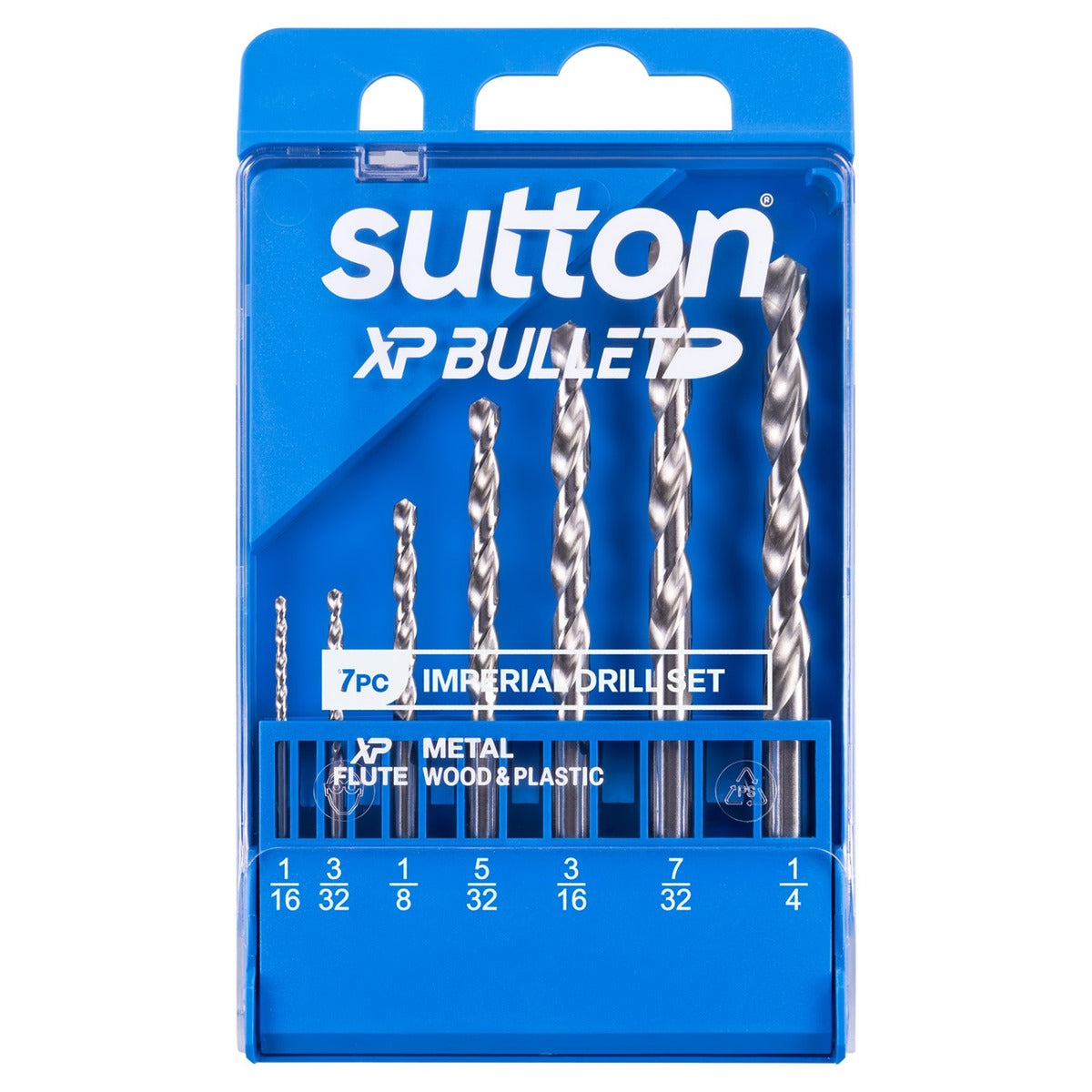 Sutton XP Bullet Jobber Drill Set 1/16 - 1/4" - D220S07, 7 Pieces
