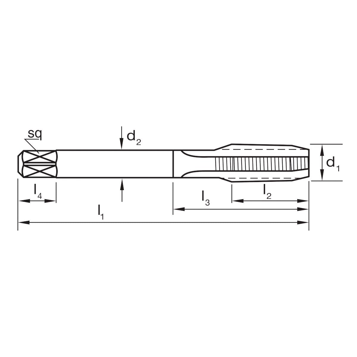 Sutton T486 NPSF Straight Flute Tap - Bottoming - HSS Colour Temp
