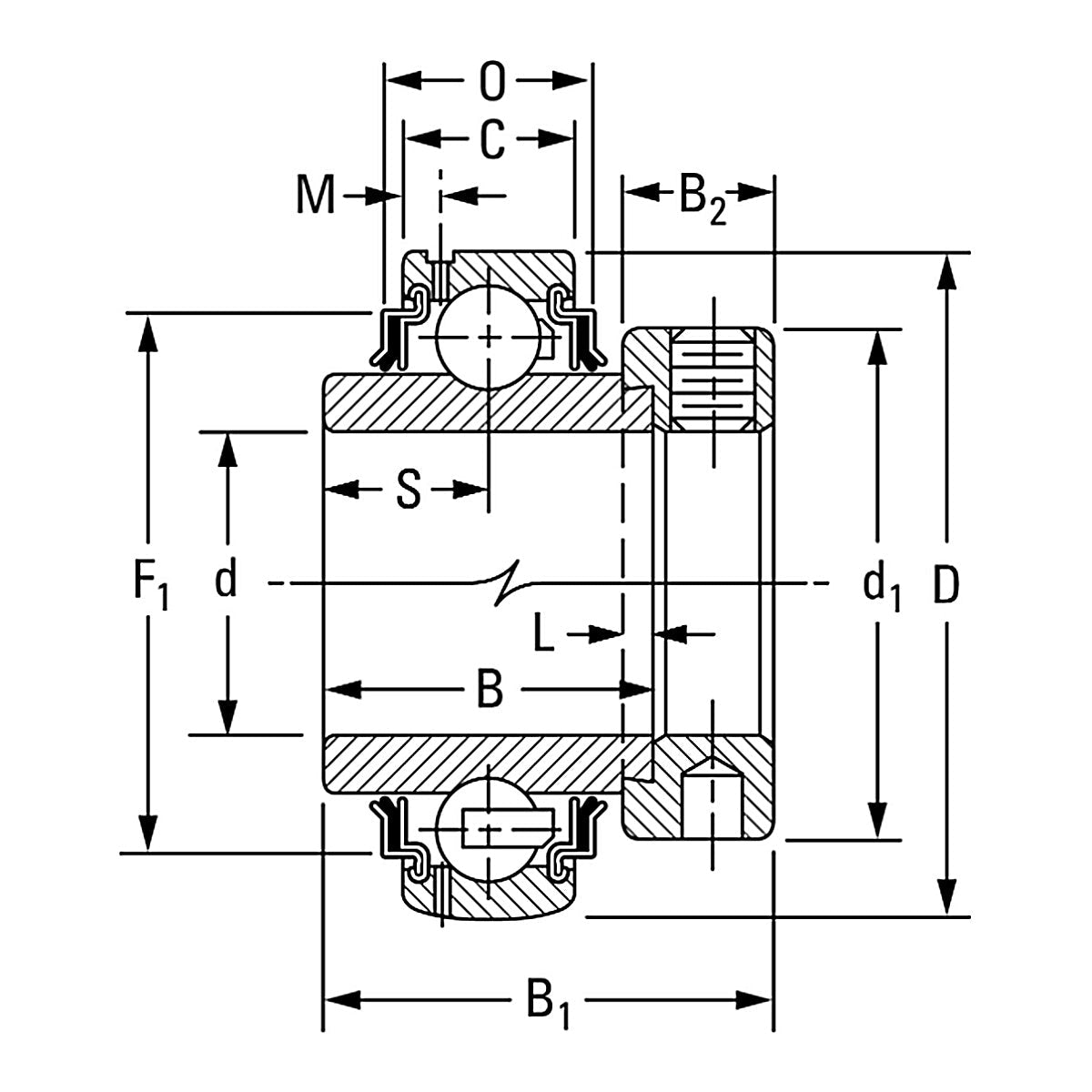 Timken Non-Relubricatable WIR Insert Bearing Cylindrical