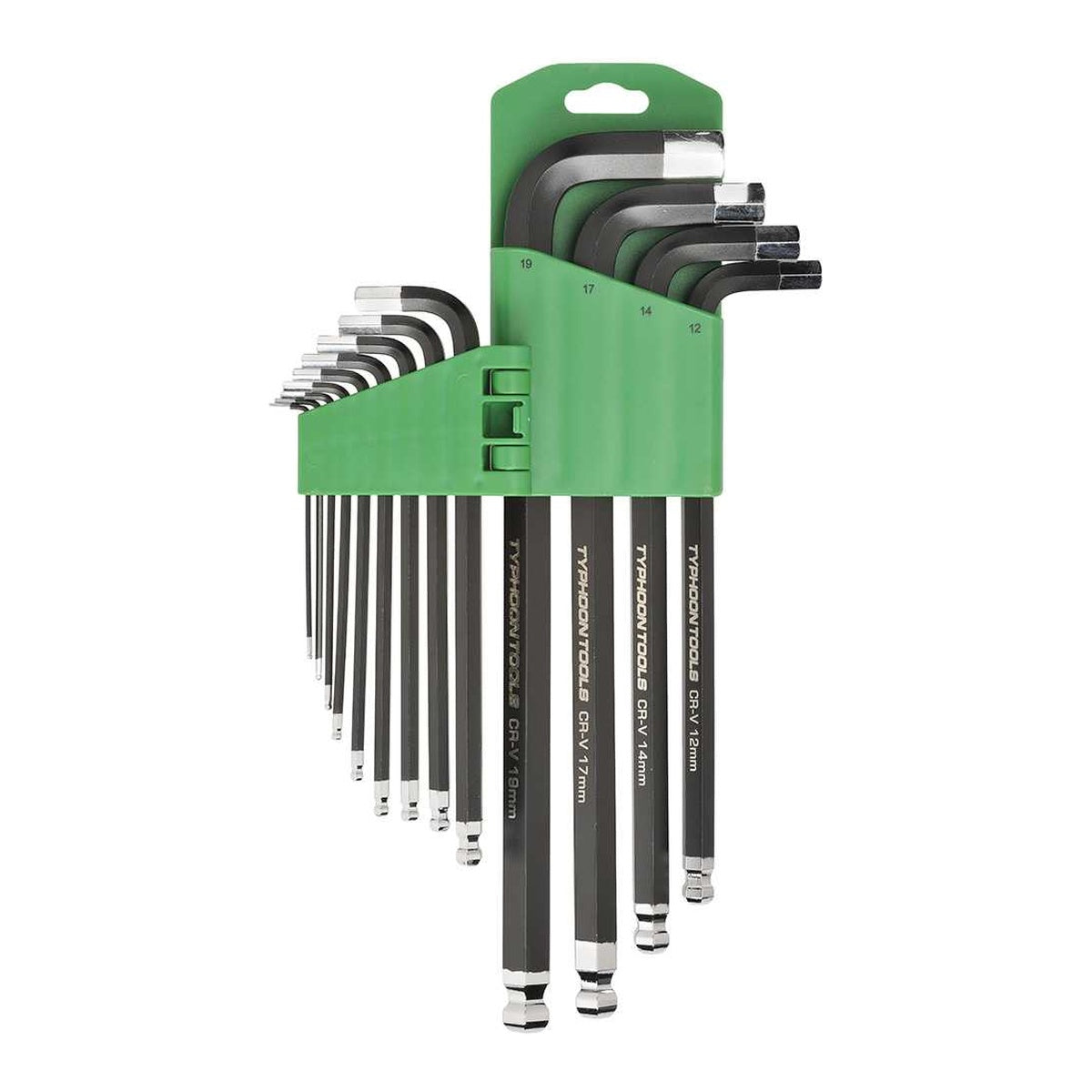Typhoon Tools Hex Key Swing Set 2 – 19mm Extra Large Ball End, 13 Pieces