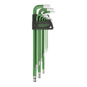 Typhoon Tools Hex Key Swing Set 1.5 - 10mm Metric Ball End Long, 9 Pieces