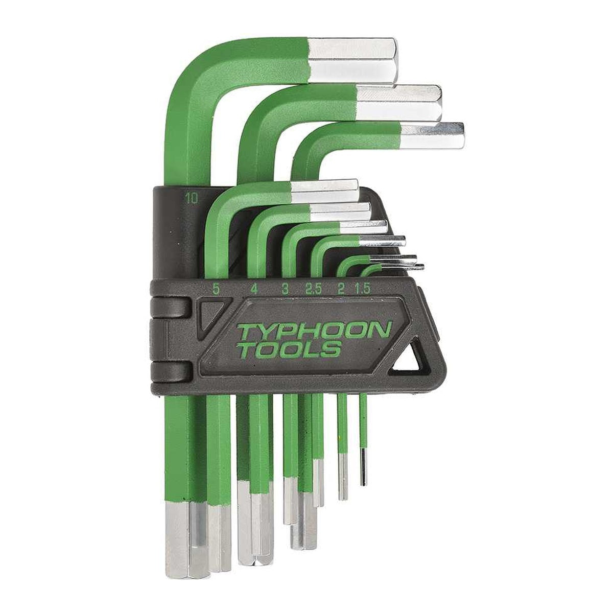 Typhoon Tools Hex Key Swing Set 1.5 - 10mm Metric Standard, 9 Pieces