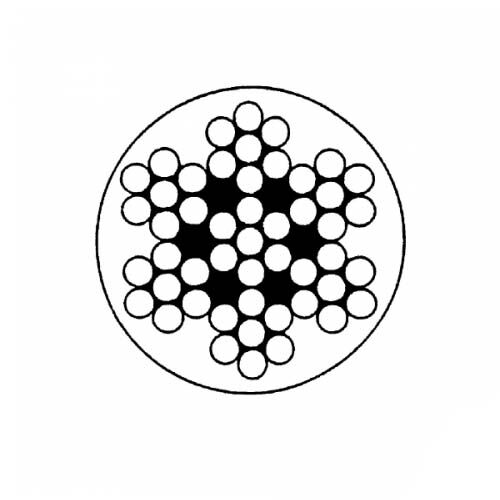 White PVC Wire Rope 7 x 7 Construction - 316 Stainless Steel