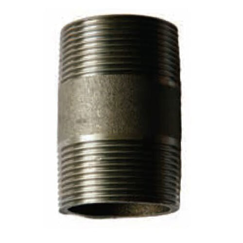 AAP 1-1/2" (40mm) x 60mm Heavy Pipe Barrel Nipple Black Steel SPN4060