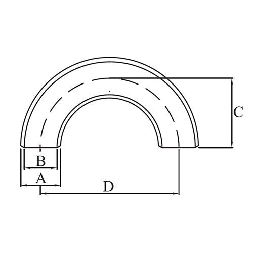 AAP 180deg Long Radius Elbow Buttweld Std - AIMS Industrial Supplies